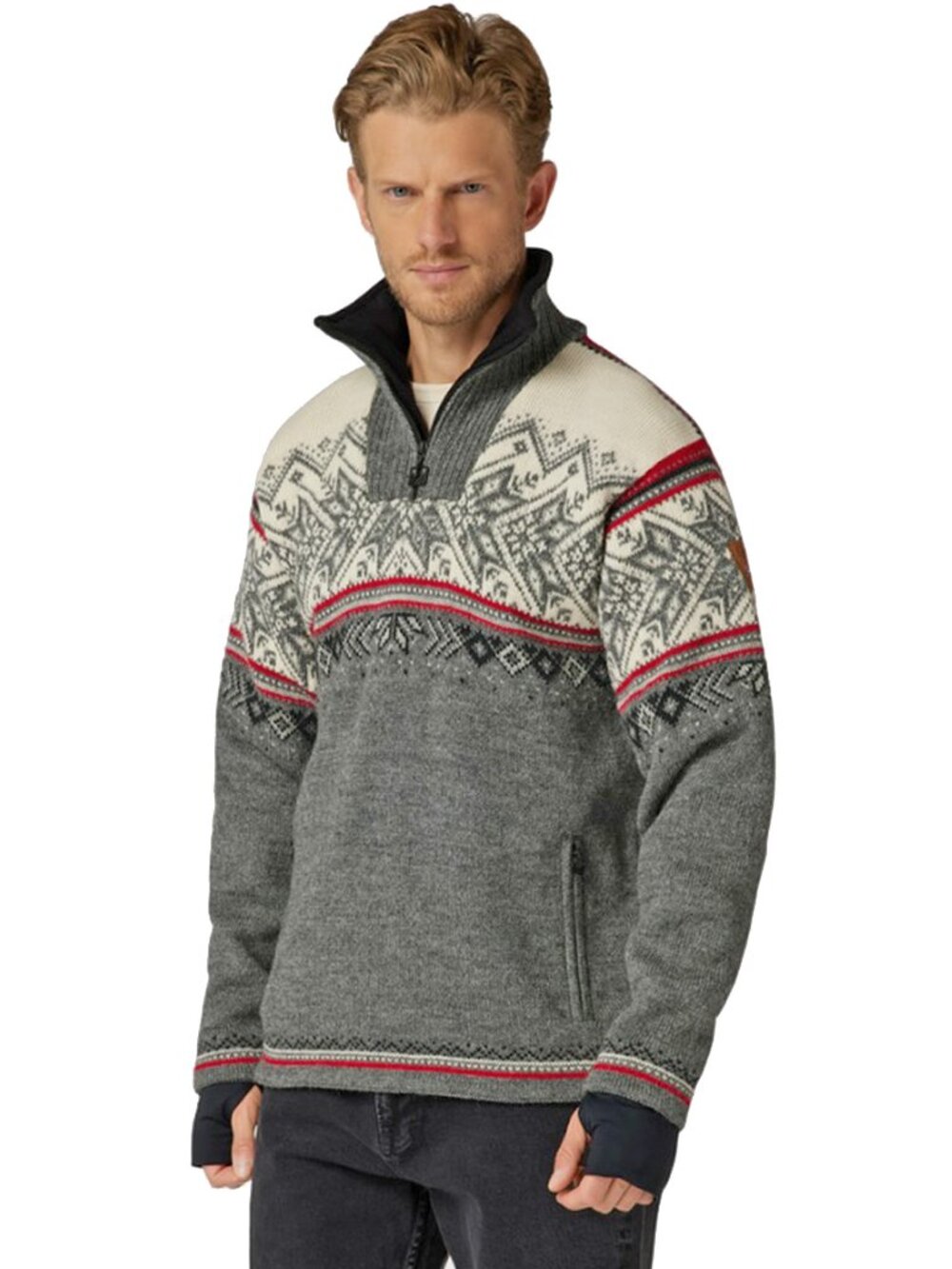 NEW $549 Dale of Norway Vail Windstopper Sweater! Wool Nordic Snowflake Design